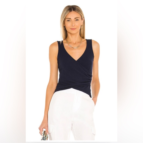 Lovers + Friends Tops - Lovers and Friends, Sally Wrap Top, Navy blue, Sleeveless, V- Neck, Sz XS
